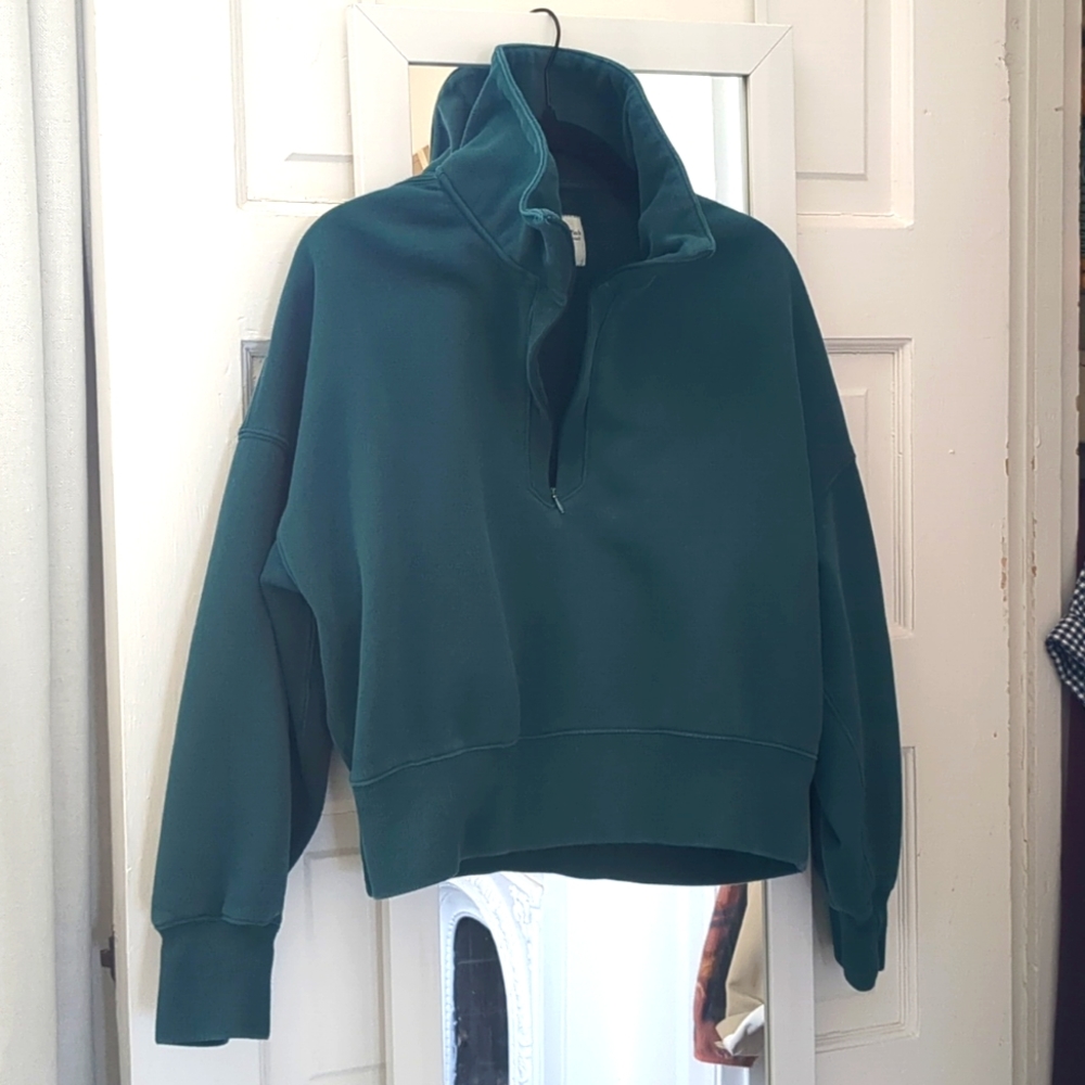 Abercrombie & Fitch Crop Funnel Neck Sweatshirt